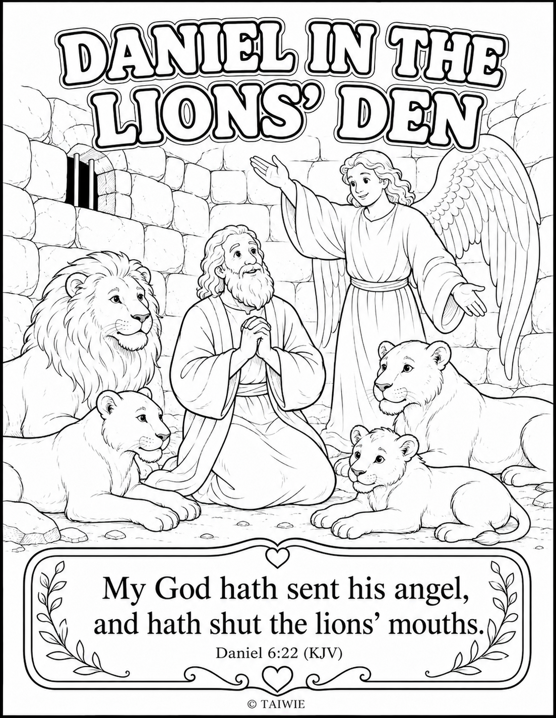 Daniel 6 22 coloring page