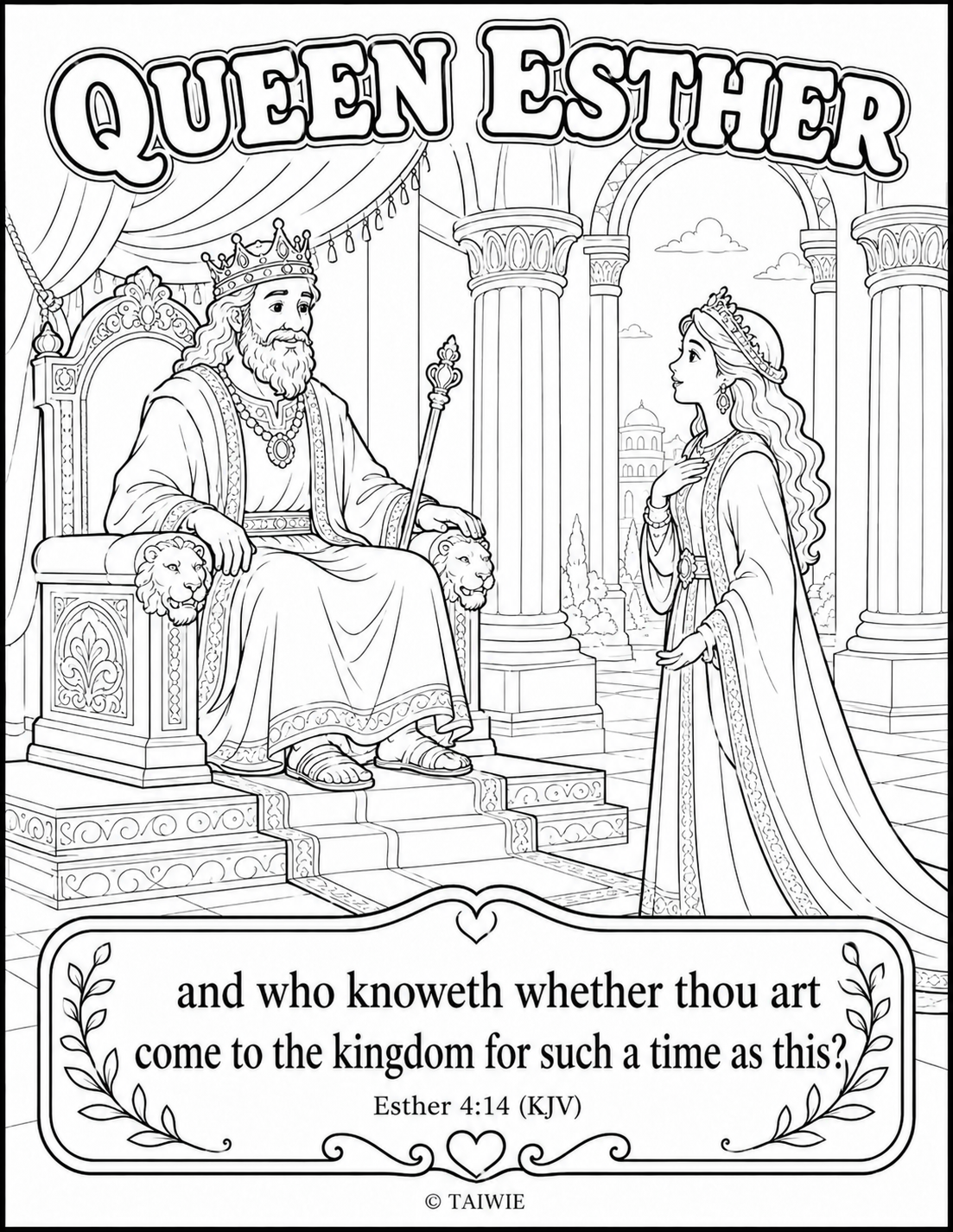 Esther 4 14 coloring page