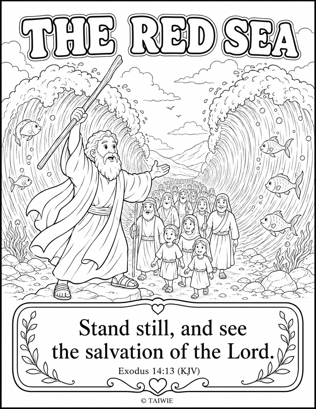 Exodus 14 13 coloring page
