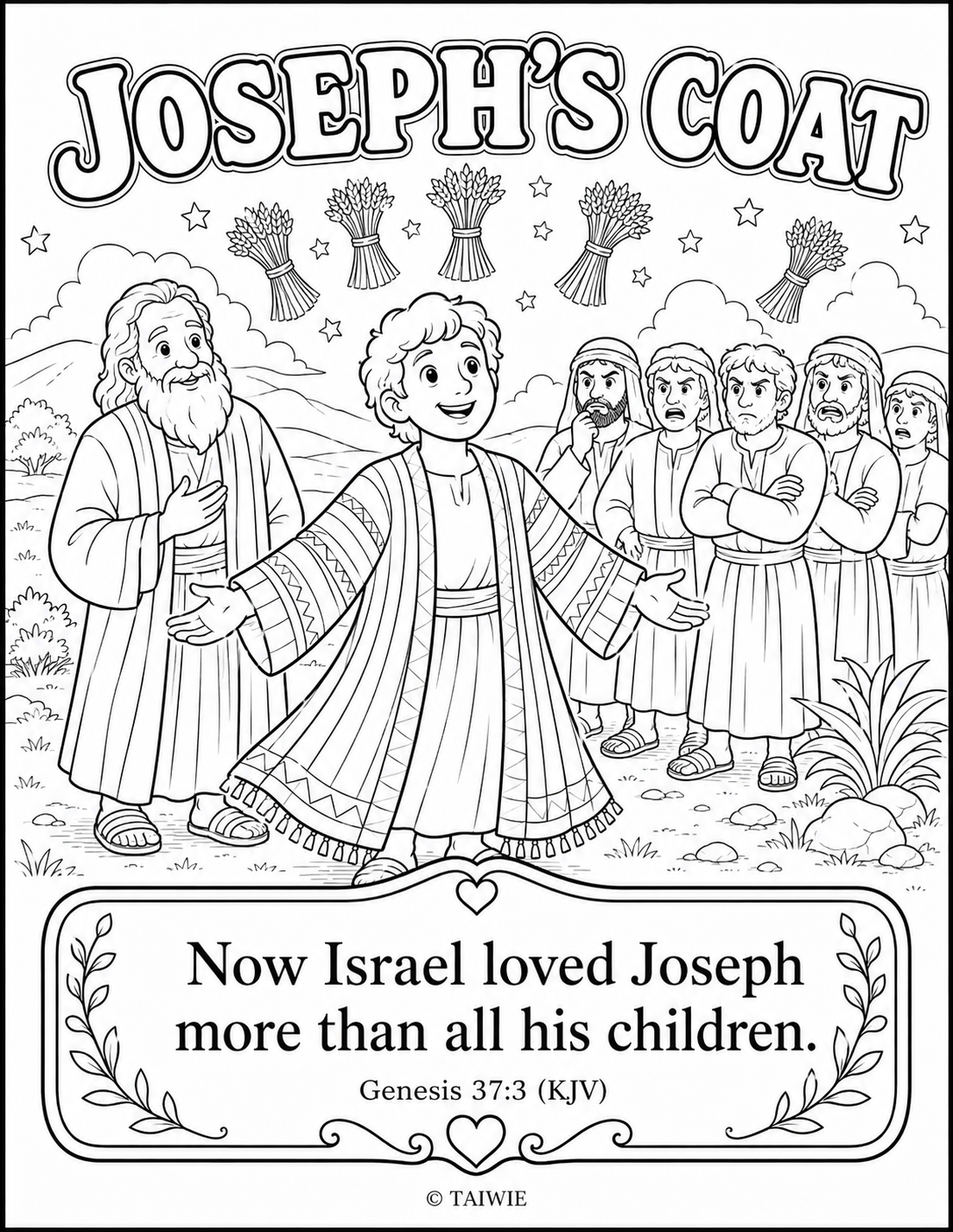 Genesis37 3 coloring page