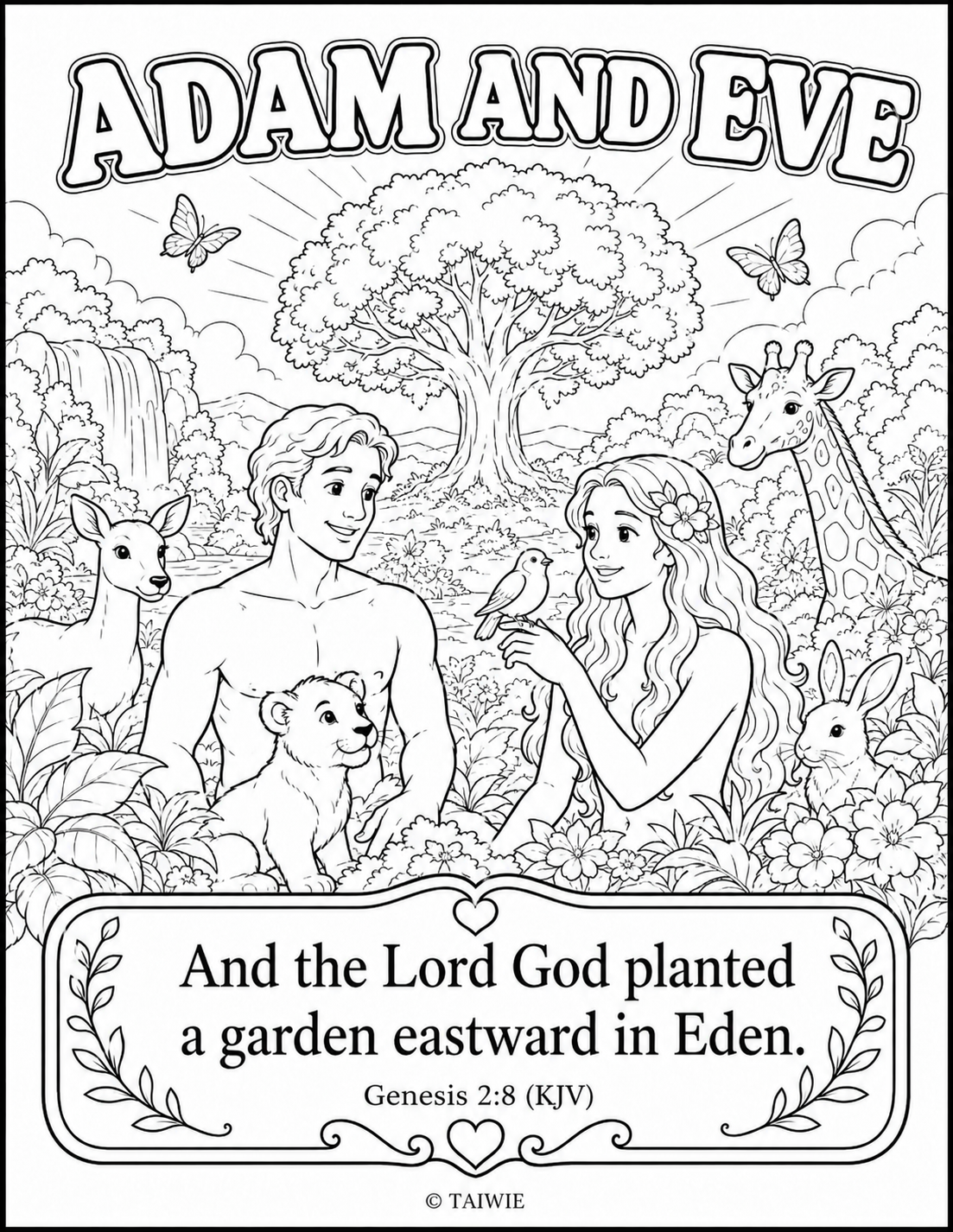 Genesis 2 8 coloring page