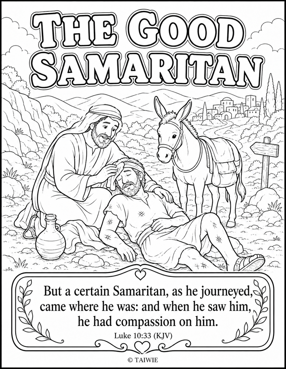 Luke 10 33 coloring page